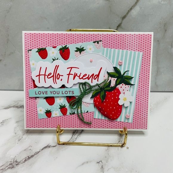 Other - Hello Friend Strawberry Handmade Greeting Card